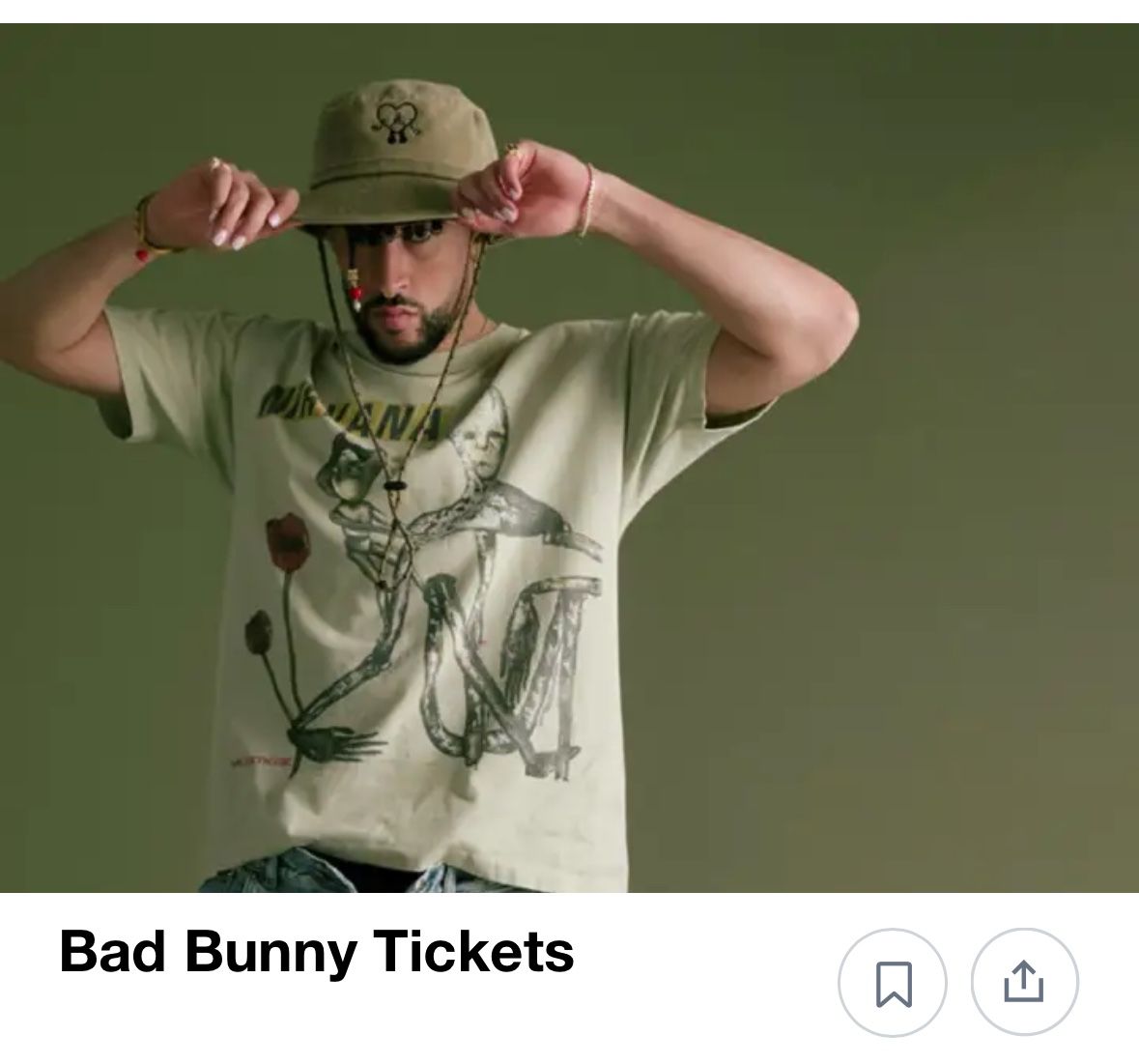 Bad Bunny 2 Tickets Row 1 Below FACE VALUE