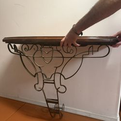 Wood And Iron Entry Table