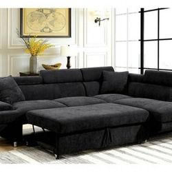 Brand New Black Modern Style Sectional Sofa Sleeper