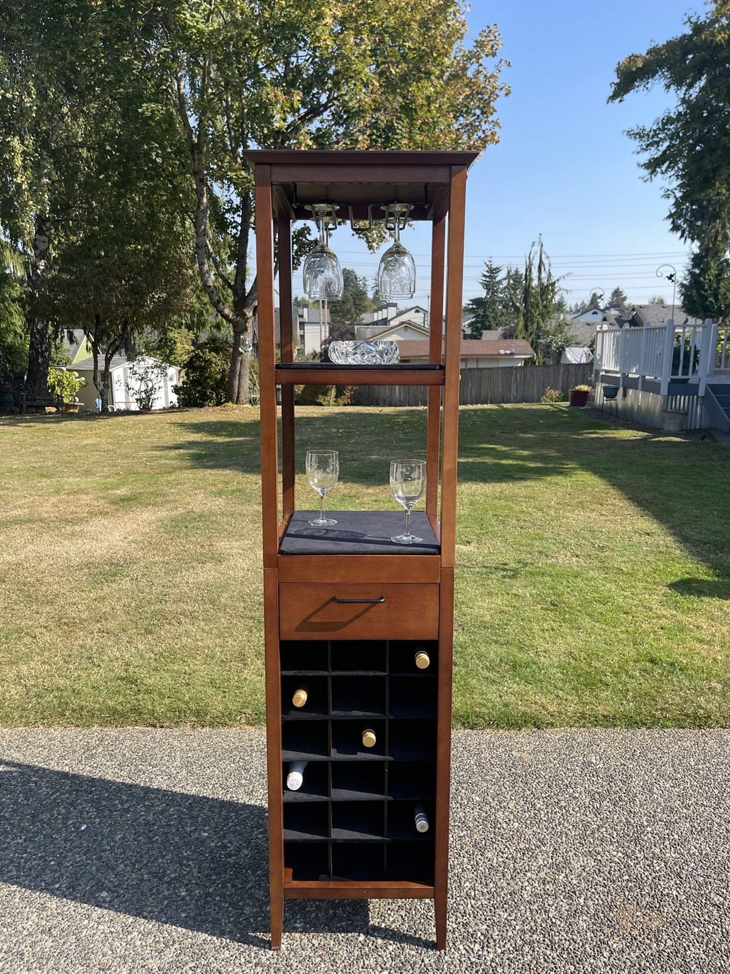 Tall Wine Glass And Bottle Cabinet