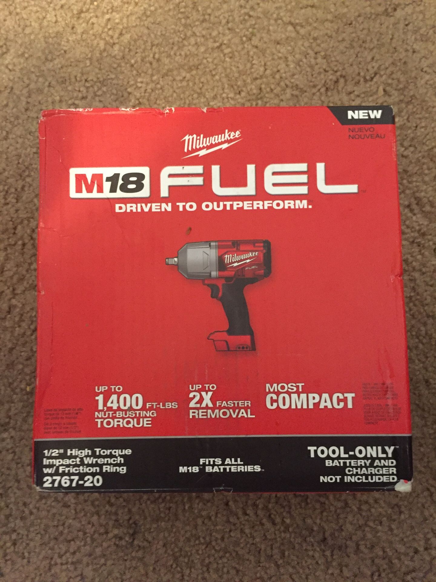 Milwaukee m18 fuel 1/2 high torque impact wrench 2767-20 brand new ! $$220$$