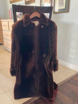 Vintage Real Fur Coat handmade in New York heavy dark brown