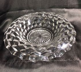 Vintage Fostoria Glass American Clear Rolled Edge Bowl 12"