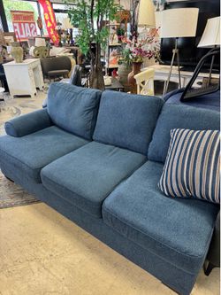 Blue sofa, one side, no arm