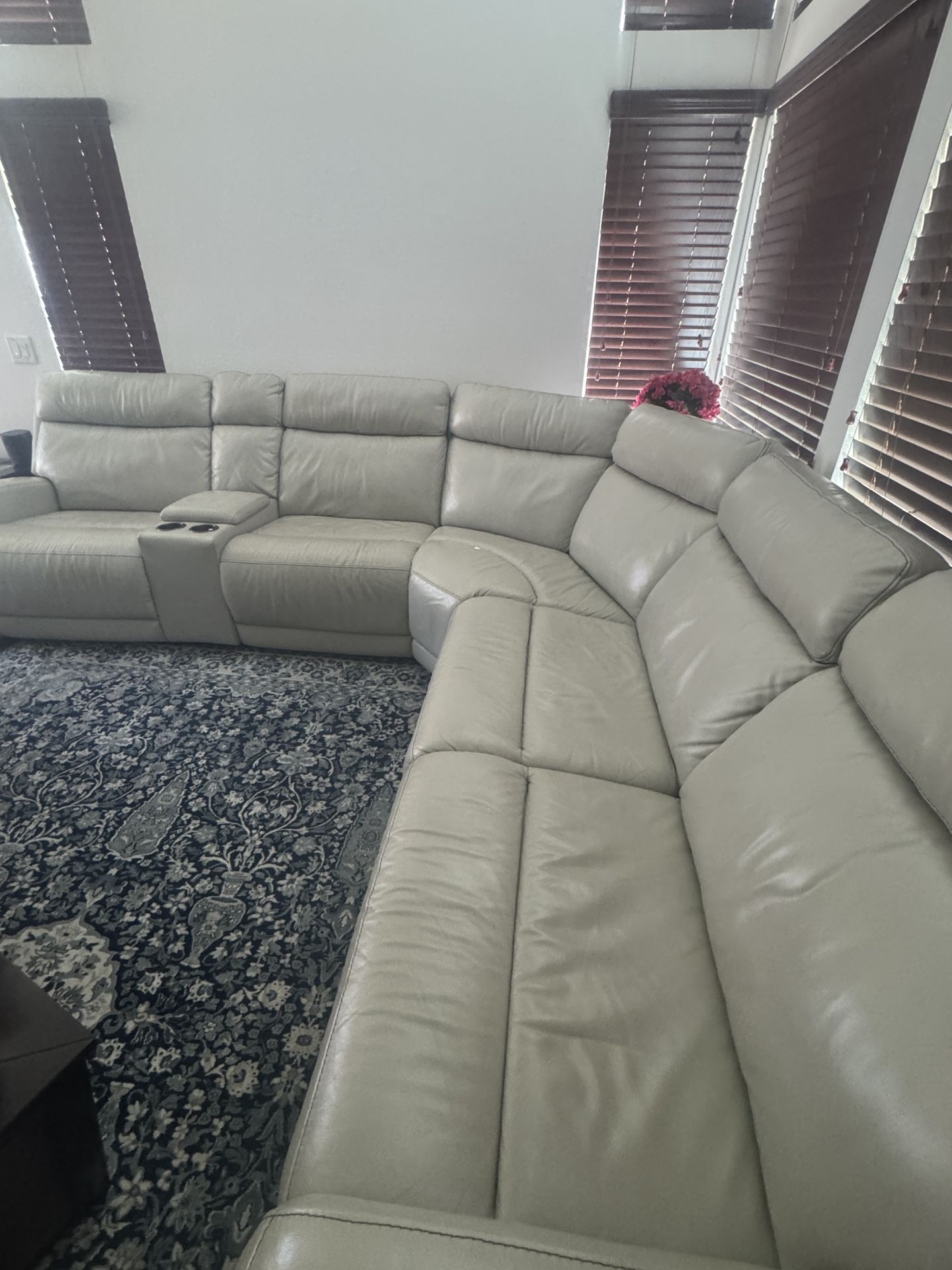 Off white leather couch