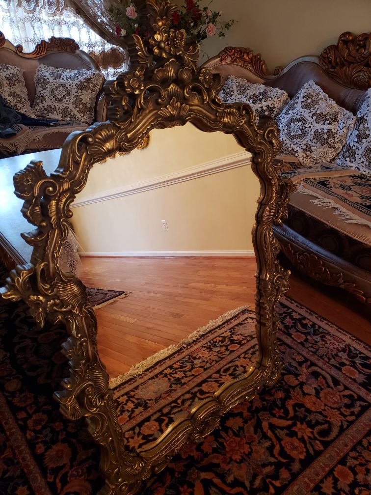 Gold Wall Mirror ,size 53x38 inches, very nice