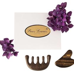 Tiger Eye Stone GuaSha Facial Massage Tool and Scalp Massage Comb Gift Set