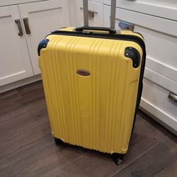 Large Yellow Wheeled Suitcase