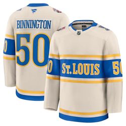 Jordan Binnington St. Louis Blues 2025 NHL Winter Classic Premium Player Jersey - Cream