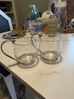 Gold & Silver Handle Glass Cups