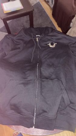 True Religion Black Zip-Up Hoodie