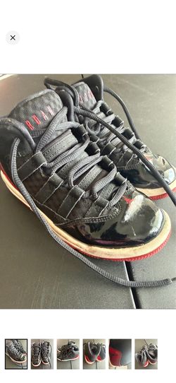 Jordan kids  Black Patent Leather Sneakers with Red Accents