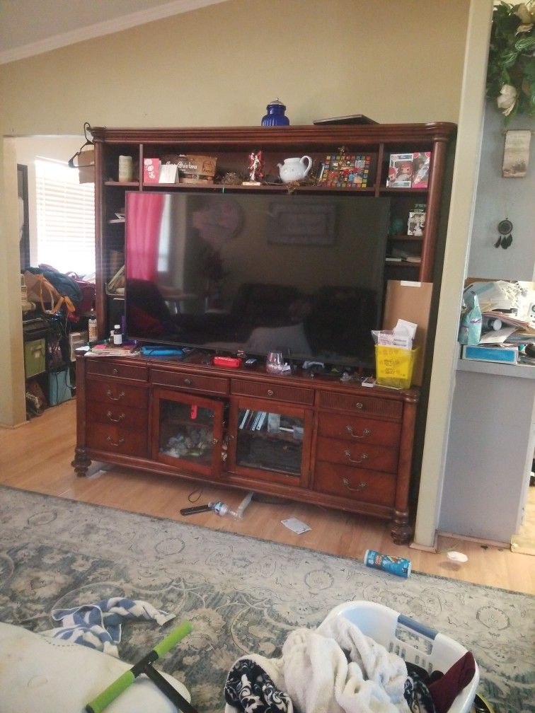 Heavy Redwood TV Stand $50