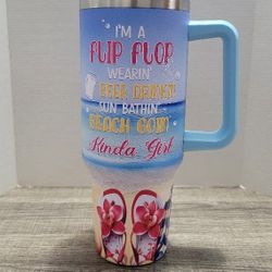 Insulated Summer Tumbler with Handle and Straw