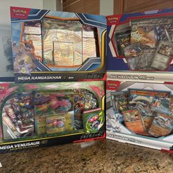 Pokémon EX Premium Box Lot — Mega Venusaur, Mega Kangaskhan, Reshiram & Archaludon — Factory Sealed