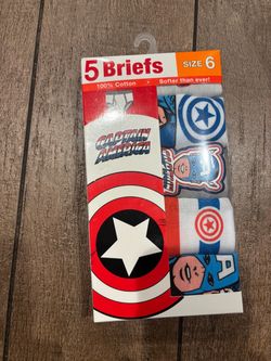 Captain America Boys Briefs 5-Pack Size 6