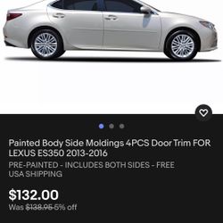 Painted Body Side Moldings 4PCS Door Trim FOR LEXUS ES350, 2016k