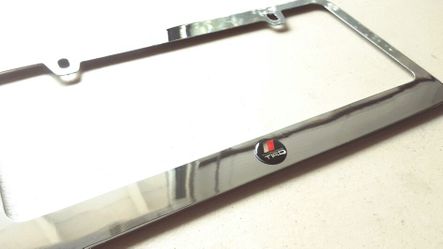TRD chrome steel license frame
