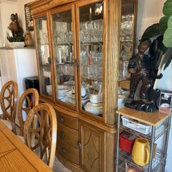 China Cabinet, Table & 8 Chairs