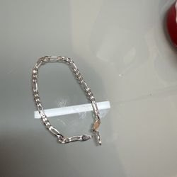Figaro Link 925 Sterling Silver Bracelet 