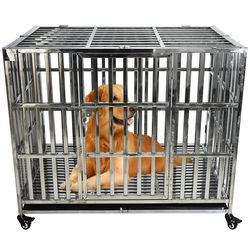 42 Inch Heavy Duty Stainless Steel Dog Cage