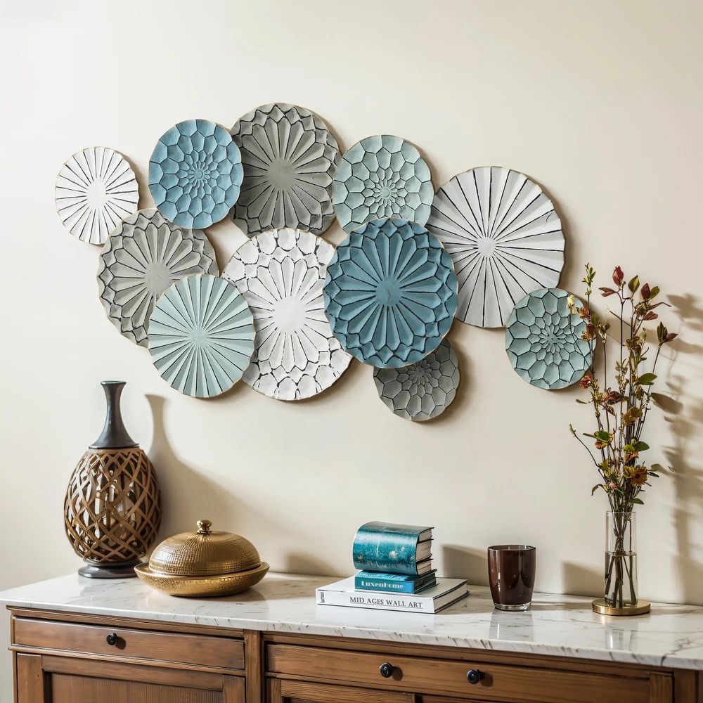 LuxenHome 48.03-in W x 24.8-in H Metal Floral Wall Sculpture ,A1244