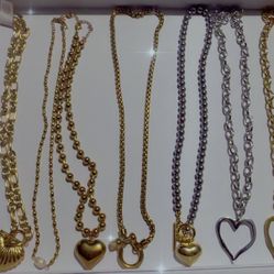 Gold Heart Necklaces Stainless Steel