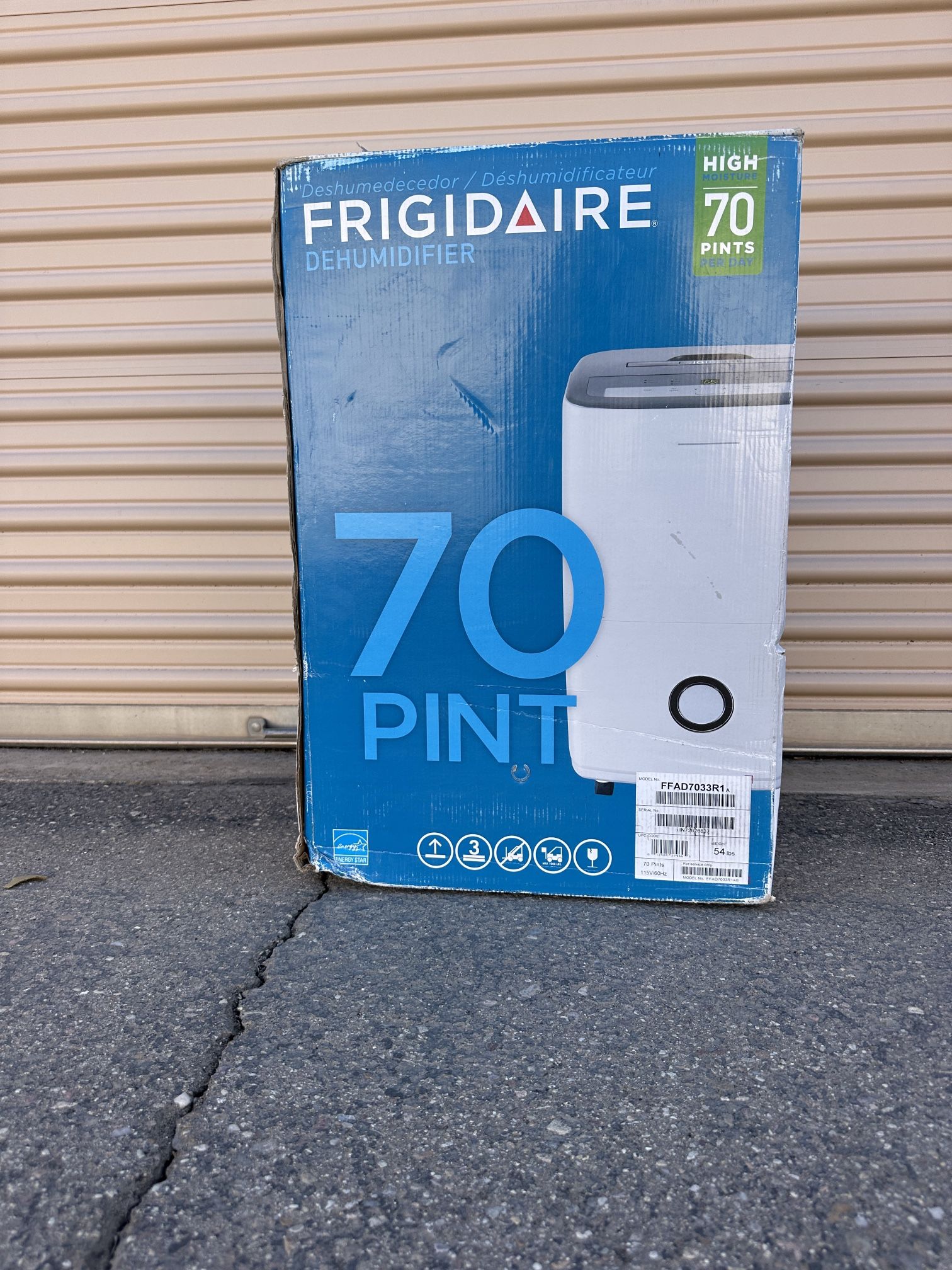 Frigidaire 70 Pint Capacity Dehumidifier