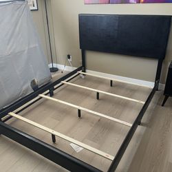 Queen sized leather bed frame