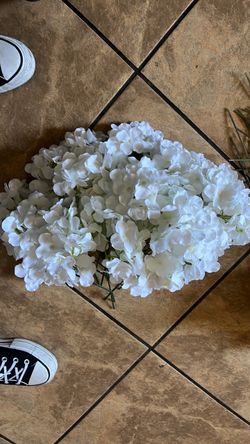 White Silk Hydrangea Heads Artificial Flowers