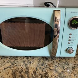 Teal Retrowave Microwave 