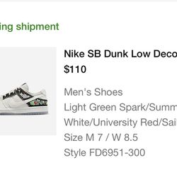 Nike SB Dunk Low Decon N7 Light Green Spark FD6951-300