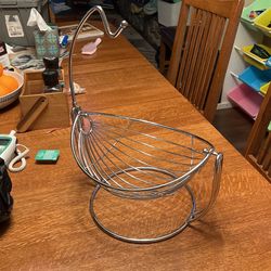Stainless Fruit Basket With Banana Holder