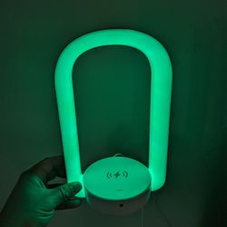 2-in-1 Dimmable Halo Lamp With Wireless Charger