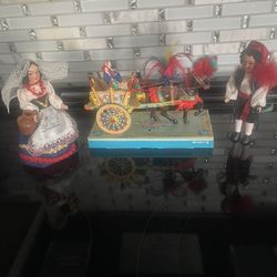 Gidi’s Sicilian Cart Souvenir With Figurines 