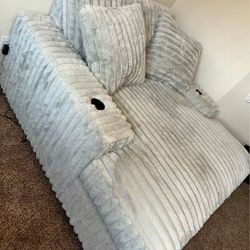 Stupendous Light Gray Super Comfy Super Chaise /P