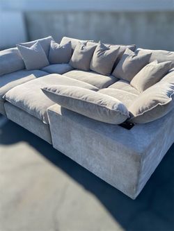 Sereen 6-piece Fabric Modular Sectional Couch, Taupe