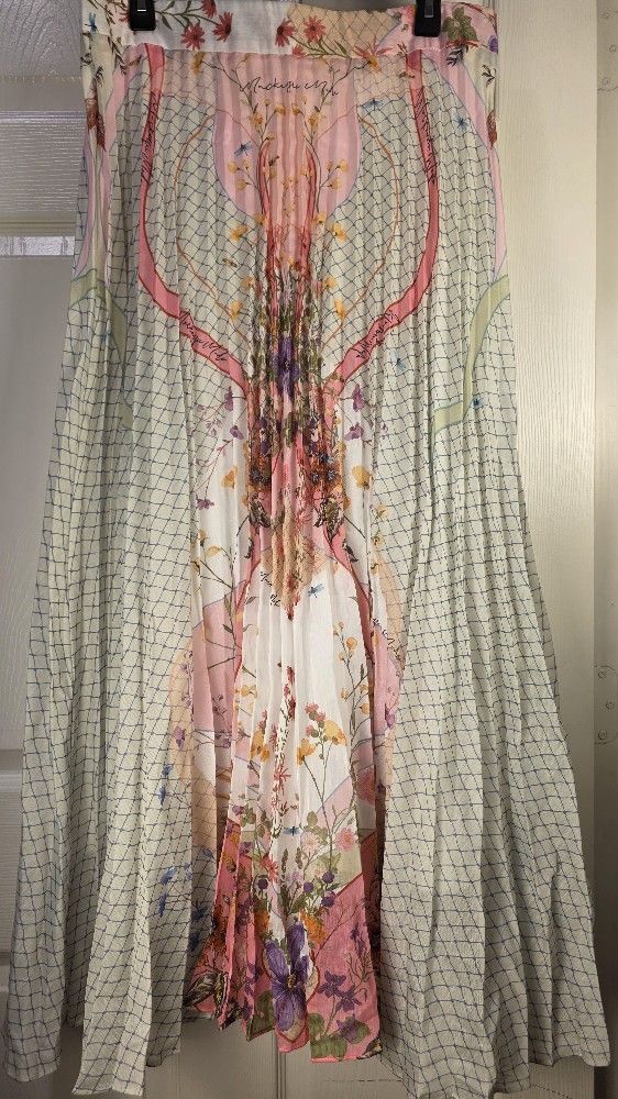 Mackenzie Mode Womens Skirt Pleated Garden Floral Long Muticolor Tall XL