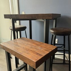 Reclaimed Wood High Top Table and Side / End Table