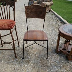 Vintage Wicker And Wood Chair