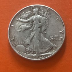 Walking Liberty Silver Half Dollar – 90% Silver (1946)