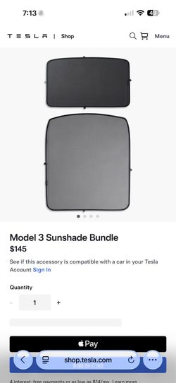 Model 3 shade screens From Tesla