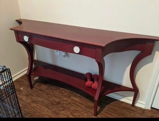 Red Wood Console / Sofa Table