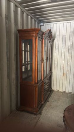 Brown china cabinet