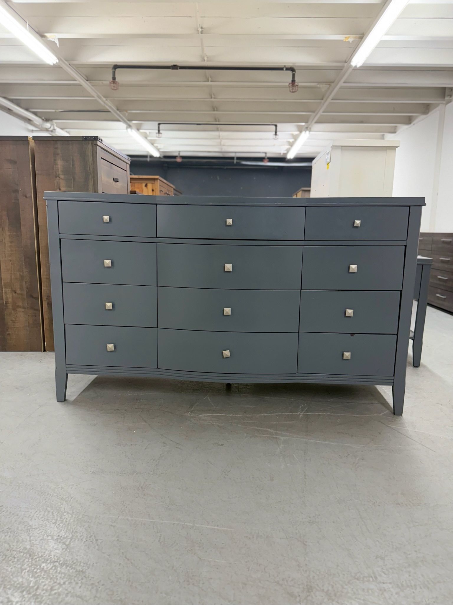 Large Gray Painted 12 Drawer Dresser Tons of Storage