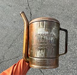 Swingspout Vintage Half Gallon Liquid Metal Oil Can w/ Nonspill Top