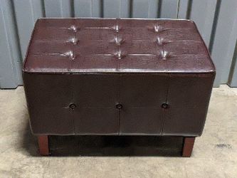 Brown Vinyl Tufted Sitting Bench