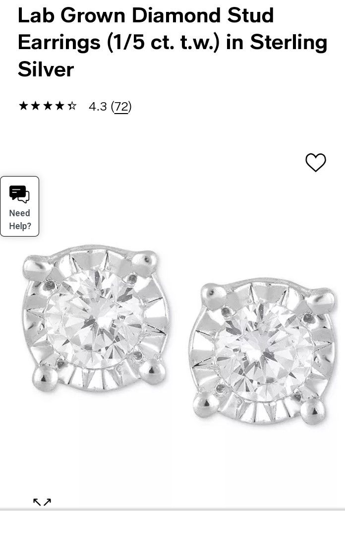 Diamond Stud Earrings 1/5 Ct