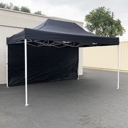 l (NEW) $145 Heavy-Duty Canopy 10x15 FT with (1) Sidewall, Ez Popup Outdoor Party Tent (2 colors) 
