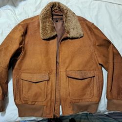 Guide Gear Large 100% Leather Shell Jacket Coat Soft And Warm